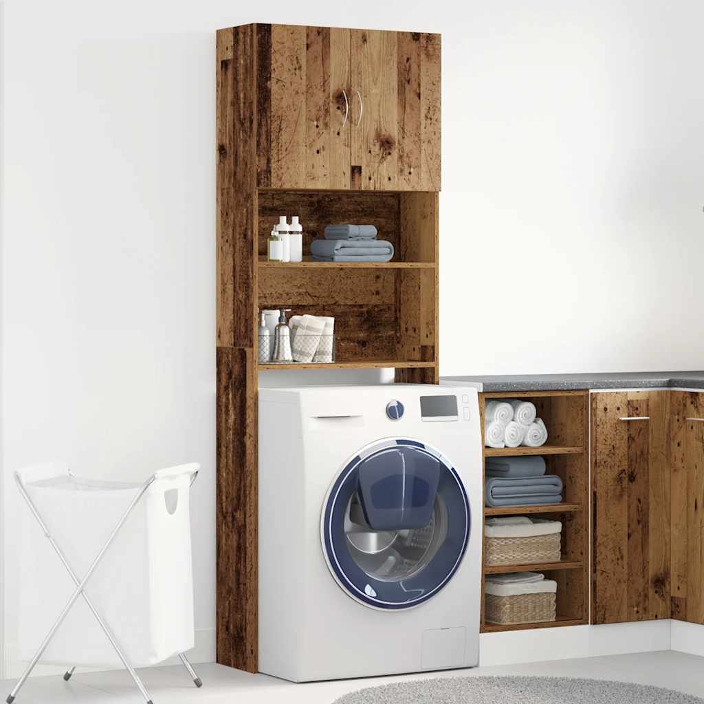 vidaXL Szafka pod pralkę Stare drewno 64x24x190 cm Drewno klejone