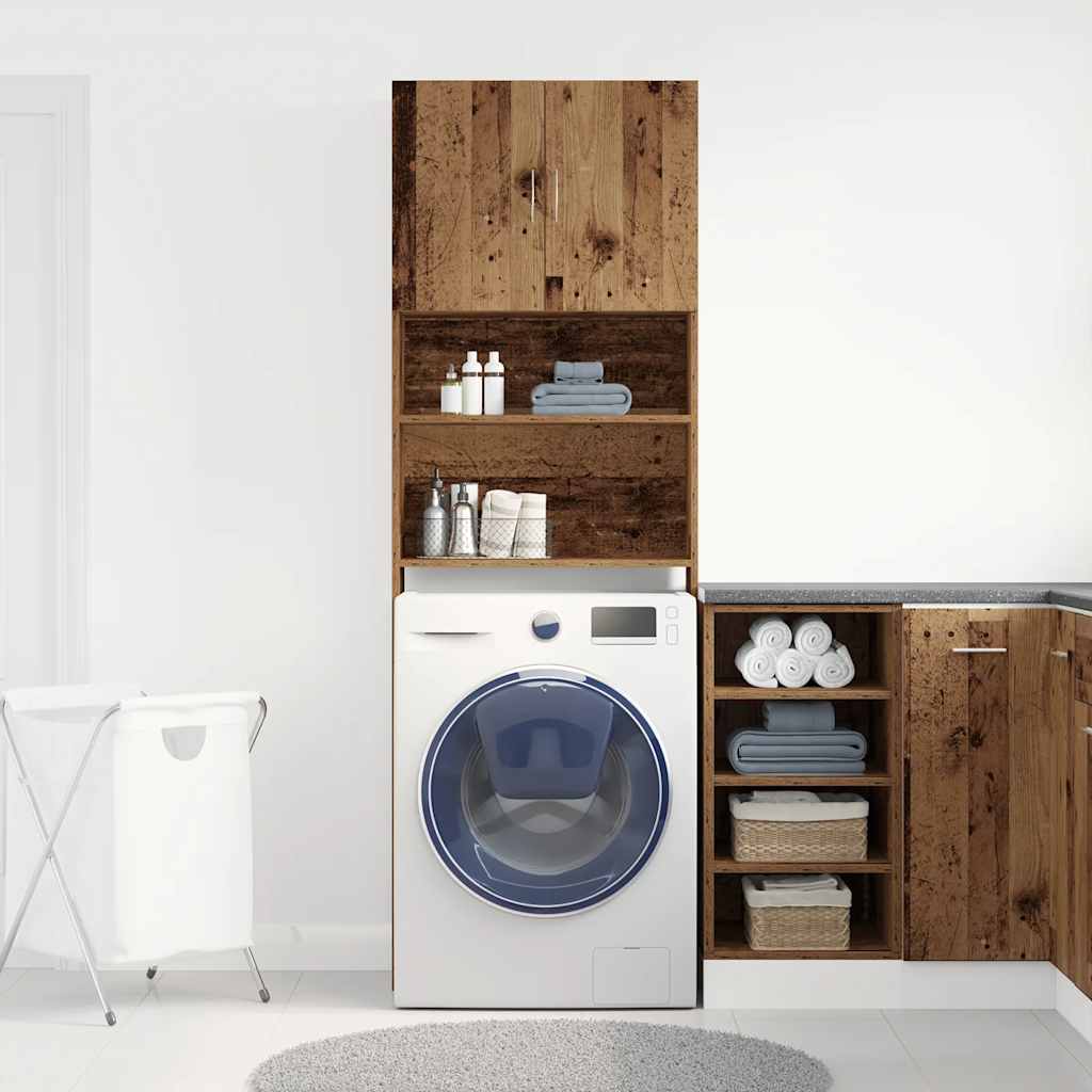 vidaXL Szafka pod pralkę Stare drewno 64x24x190 cm Drewno klejone