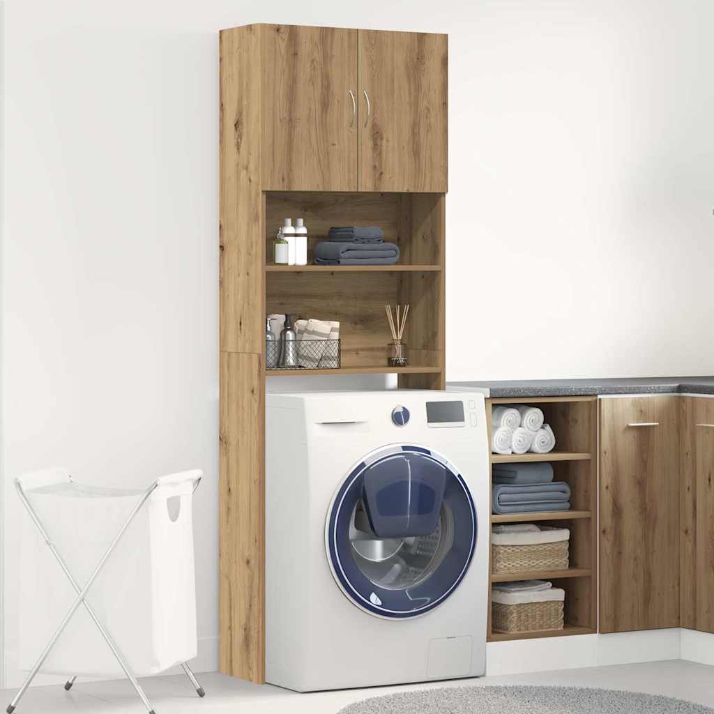 vidaXL Szafka pod pralkę Artisan Oak 64x24x190 cm Drewno klejone