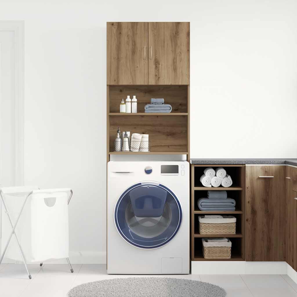 vidaXL Szafka pod pralkę Artisan Oak 64x24x190 cm Drewno klejone