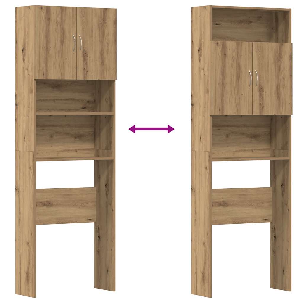 vidaXL Szafka pod pralkę Artisan Oak 64x24x190 cm Drewno klejone