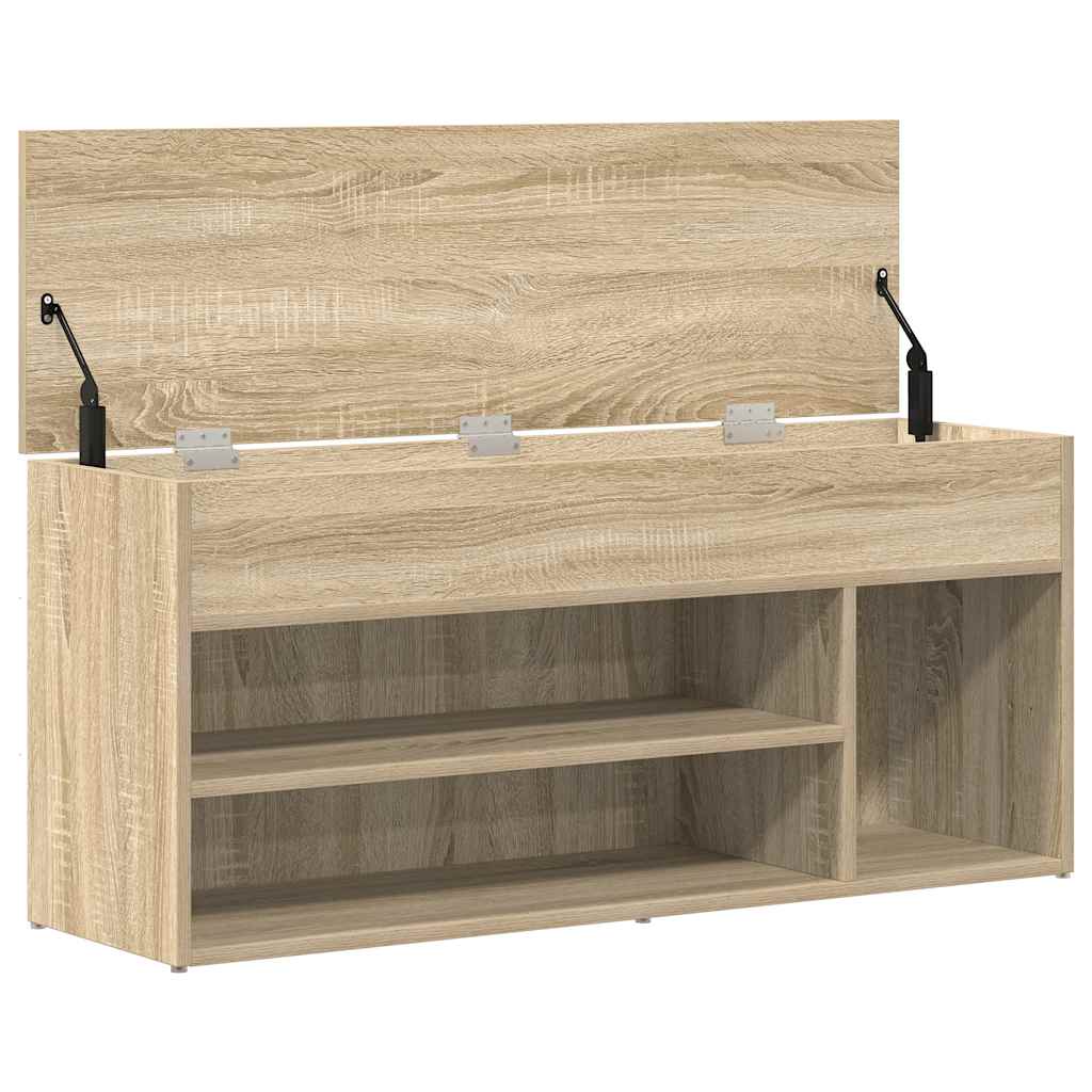 vidaXL Ławka na buty dąb sonoma 102x30,5x45 cm materiał drewnopochodny