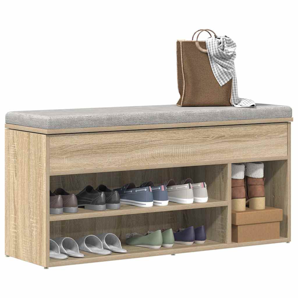 vidaXL Ławka na buty dąb sonoma 102x30,5x45 cm materiał drewnopochodny