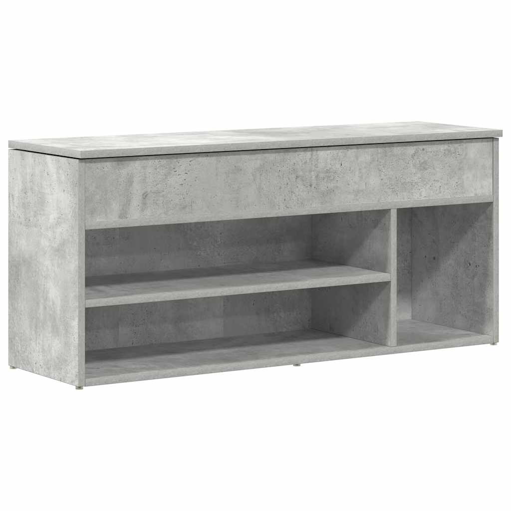 vidaXL Ławka z miejscem na buty, szarość betonu, 102x30,5x45 cm