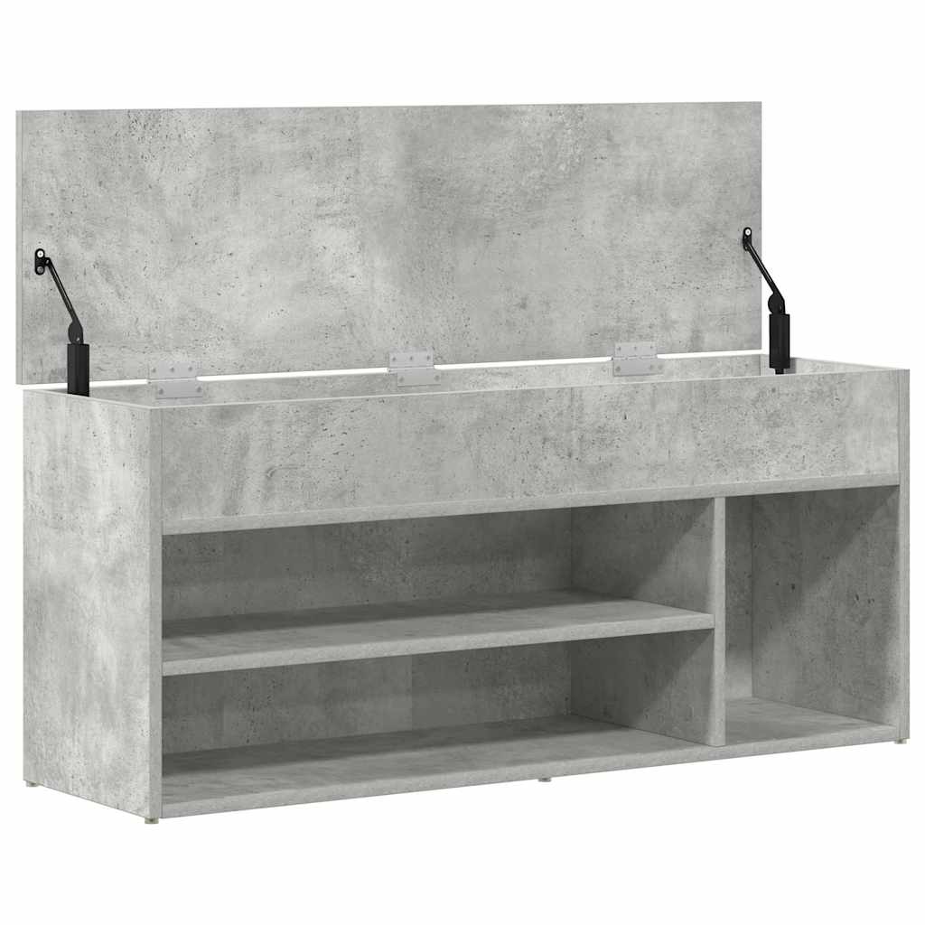 vidaXL Ławka z miejscem na buty, szarość betonu, 102x30,5x45 cm