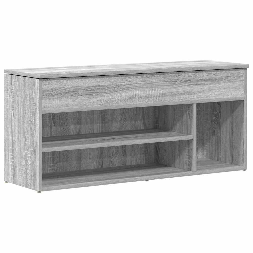 vidaXL Ławka z miejscem na buty, szary dąb sonoma, 102x30,5x45 cm