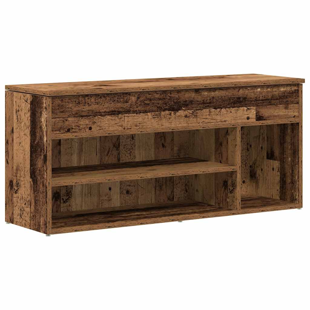 vidaXL Ławka ze schowkiem na buty, stare drewno, 102x30,5x45 cm