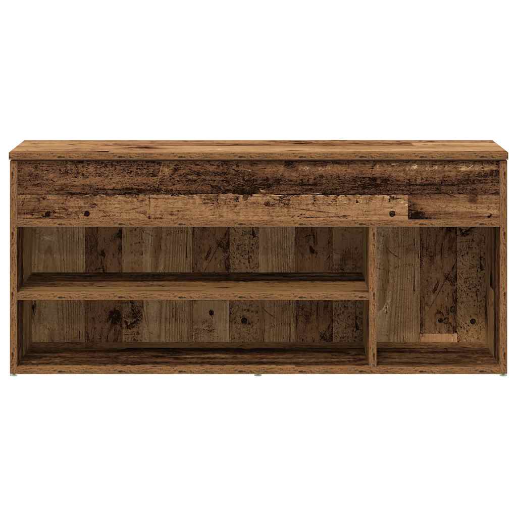 vidaXL Ławka ze schowkiem na buty, stare drewno, 102x30,5x45 cm
