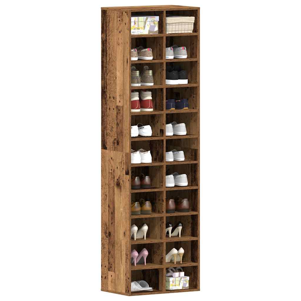 vidaXL Szafka na buty Stare drewno 54x34x183 cm Drewno klejone