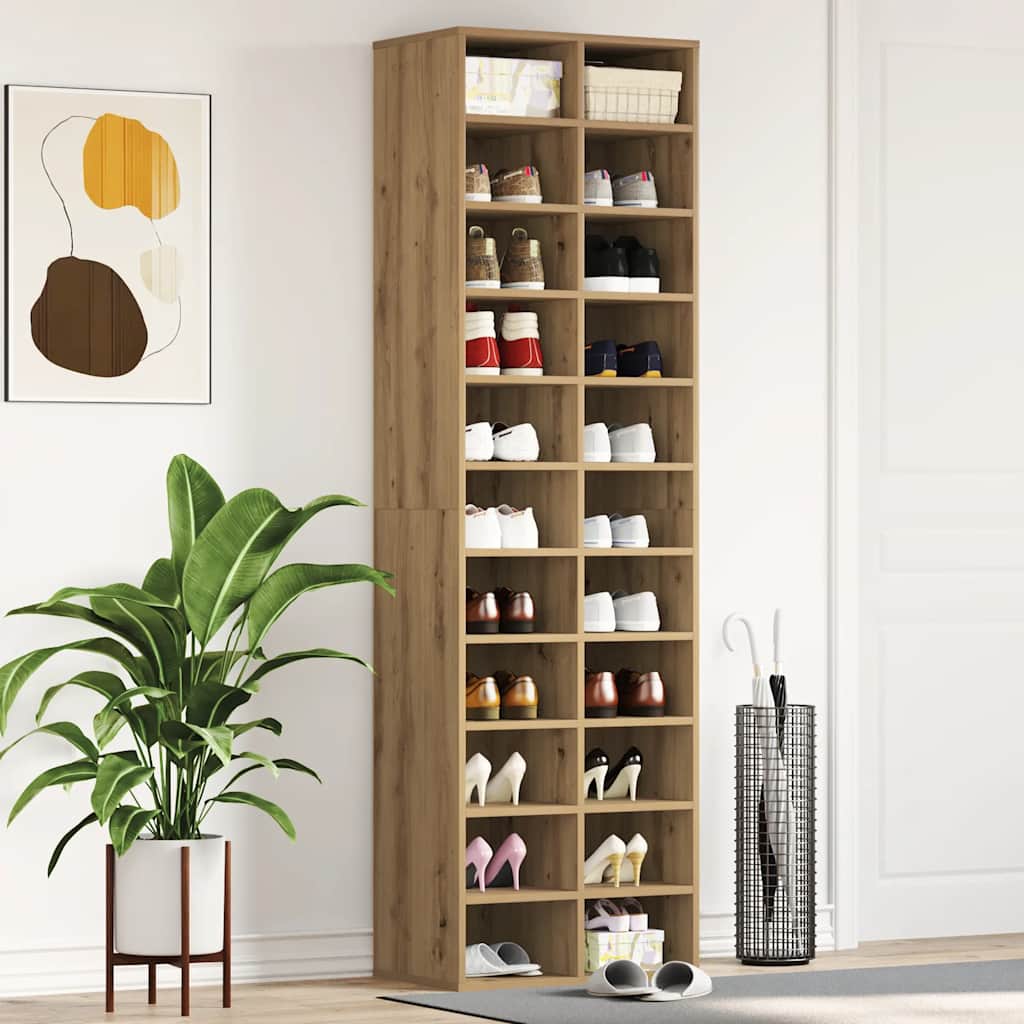 vidaXL Szafka na buty Artisan Oak 54x34x183 cm Drewno klejone