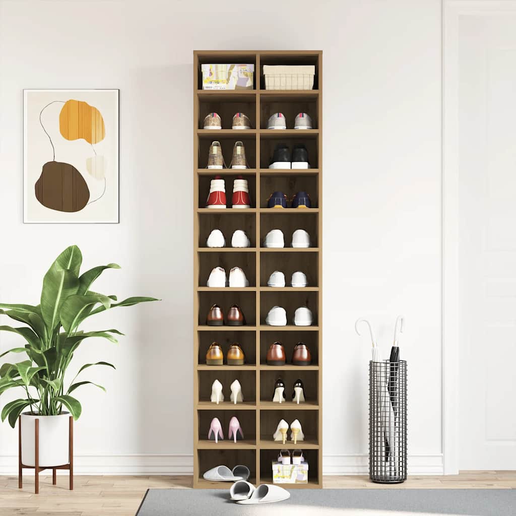 vidaXL Szafka na buty Artisan Oak 54x34x183 cm Drewno klejone
