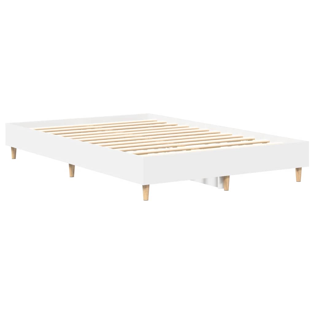 vidaXL Rama łóżka bez materaca biała 120x200 cm drewno klejone