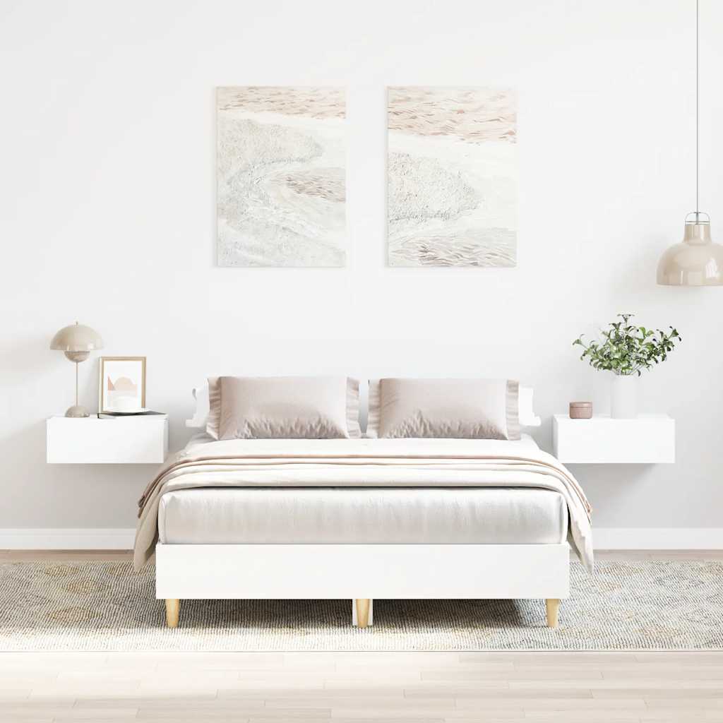 vidaXL Rama łóżka bez materaca biała 120x200 cm drewno klejone