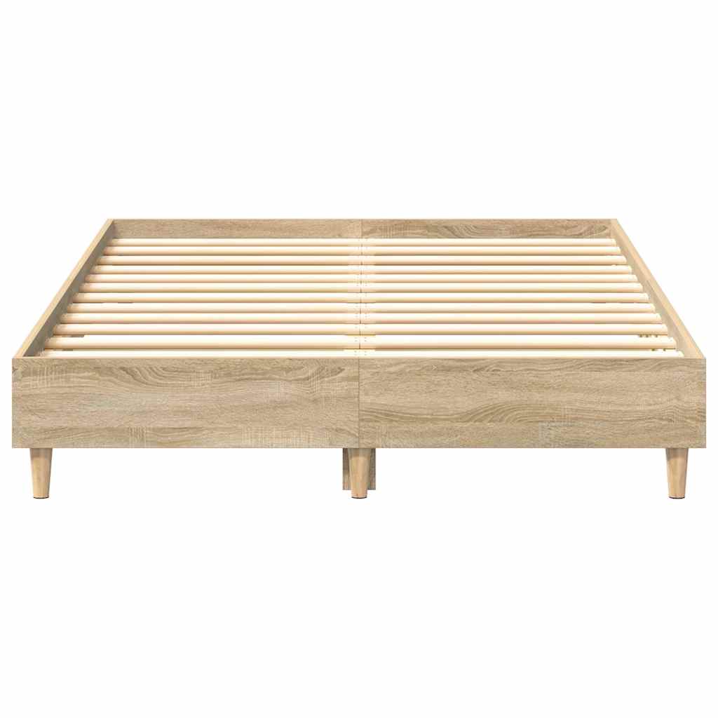 vidaXL Rama łóżka bez materaca Dąb Sonoma 120x200 cm Drewno klejone