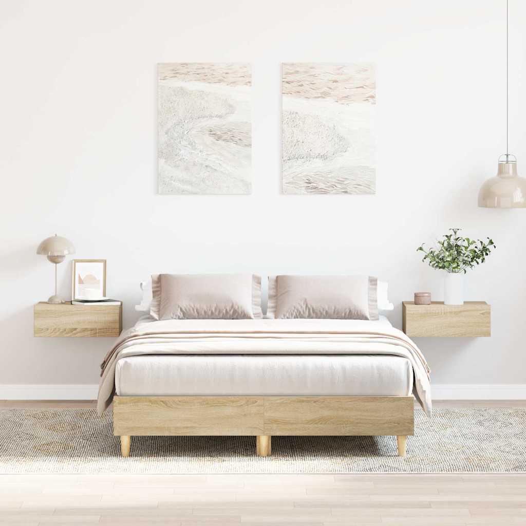 vidaXL Rama łóżka bez materaca Dąb Sonoma 120x200 cm Drewno klejone