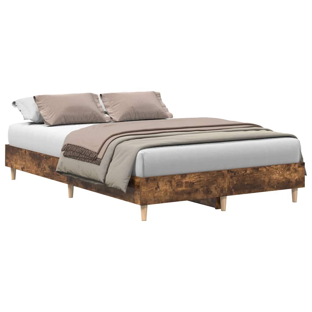 vidaXL Rama łóżka bez materaca dąb wędzony 120x200 cm drewno klejone