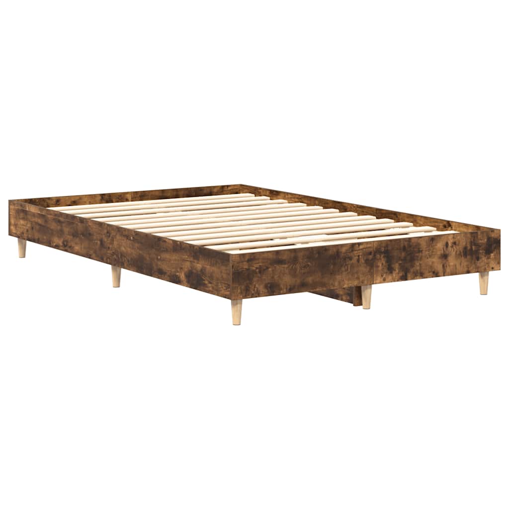 vidaXL Rama łóżka bez materaca dąb wędzony 120x200 cm drewno klejone