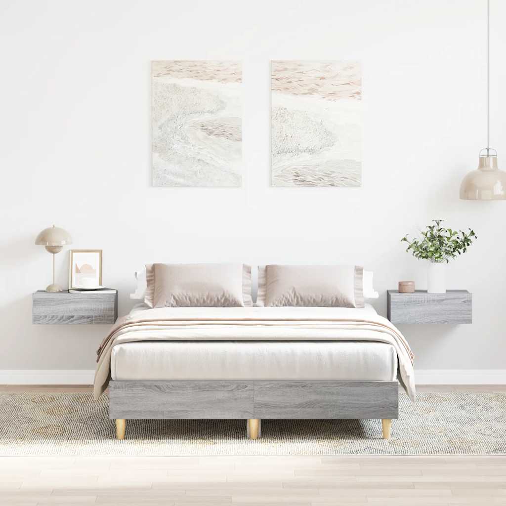 vidaXL Rama łóżka bez materaca Szary Sonoma 120x200 cm Drewno klejone