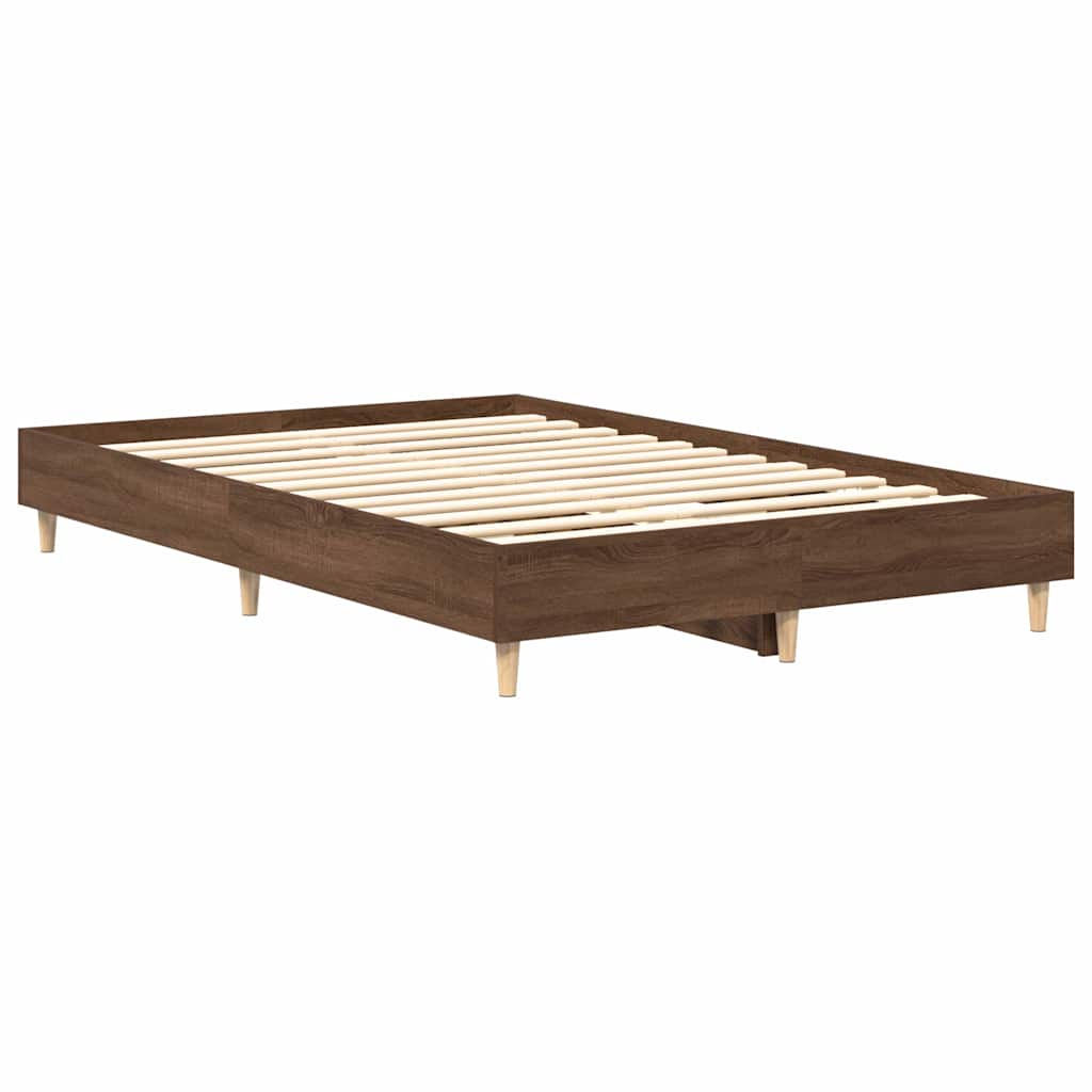 vidaXL Rama łóżka bez materaca Brązowy dąb 120x200 cm Drewno klejone