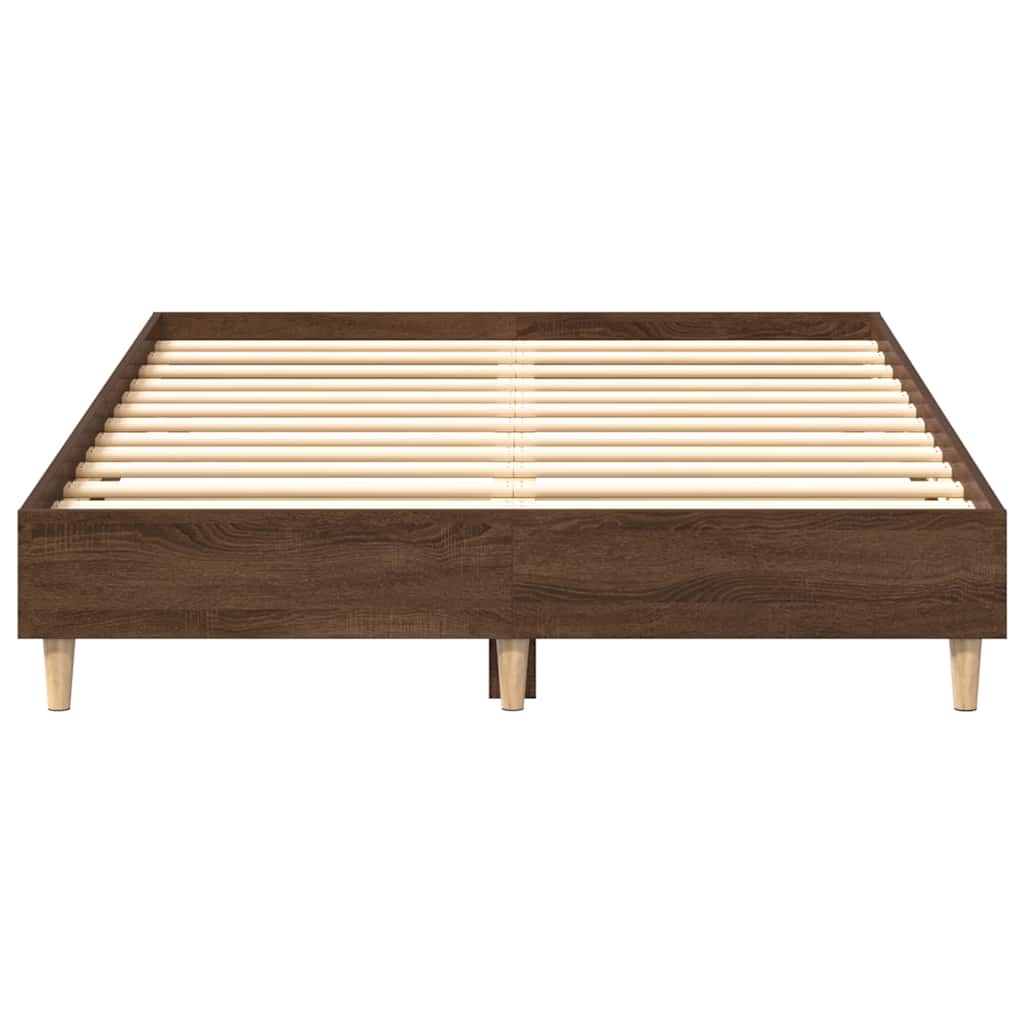 vidaXL Rama łóżka bez materaca Brązowy dąb 120x200 cm Drewno klejone