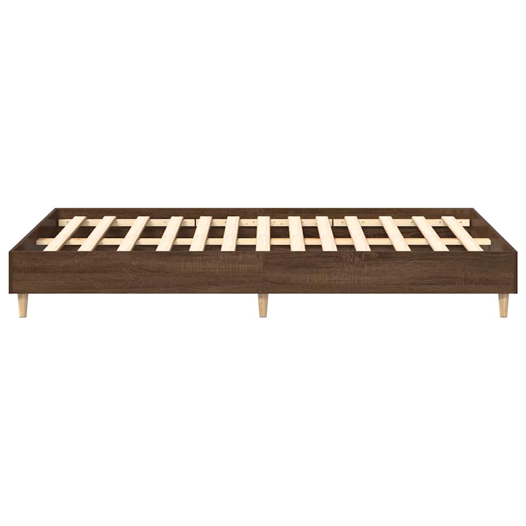 vidaXL Rama łóżka bez materaca Brązowy dąb 120x200 cm Drewno klejone