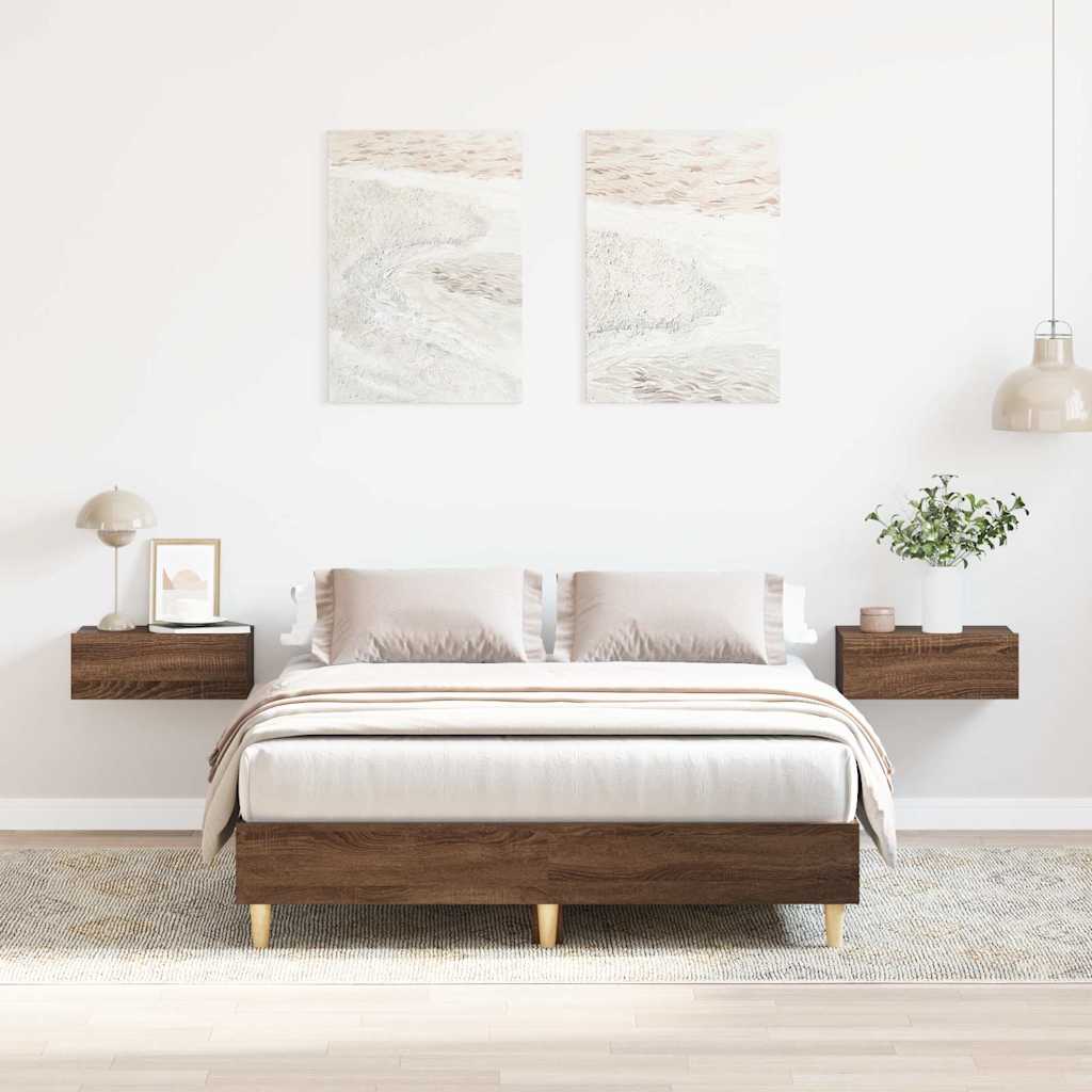 vidaXL Rama łóżka bez materaca Brązowy dąb 120x200 cm Drewno klejone