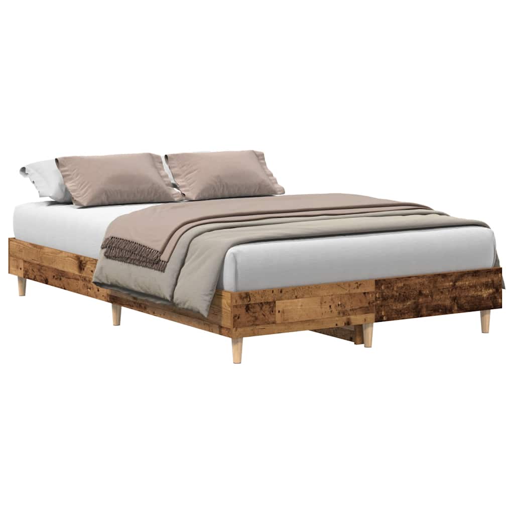 vidaXL Rama łóżka bez materaca Stare drewno 120x200 cm Drewno klejone