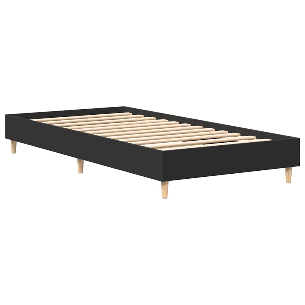 vidaXL Rama łóżka bez materaca czarna 100x200 cm drewno klejone