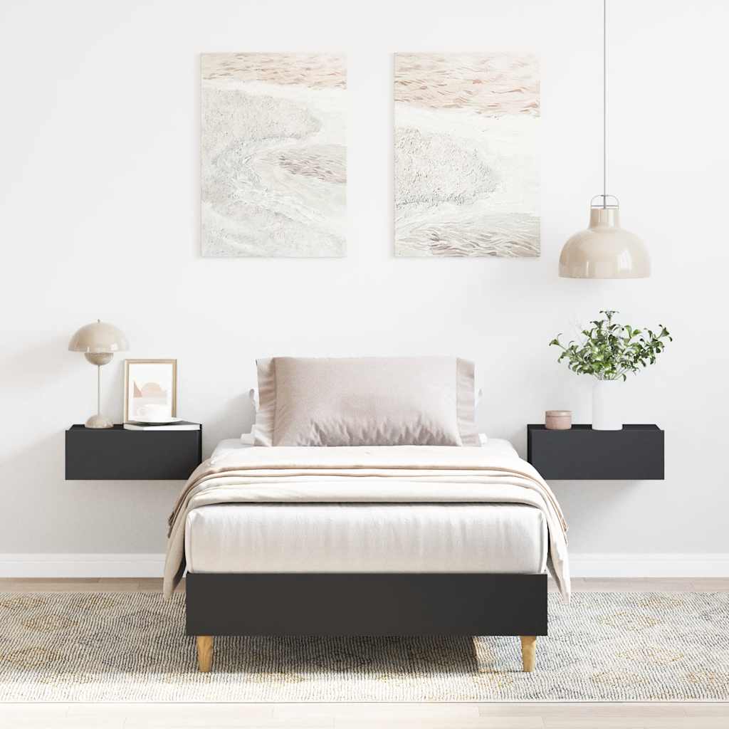 vidaXL Rama łóżka bez materaca czarna 100x200 cm drewno klejone