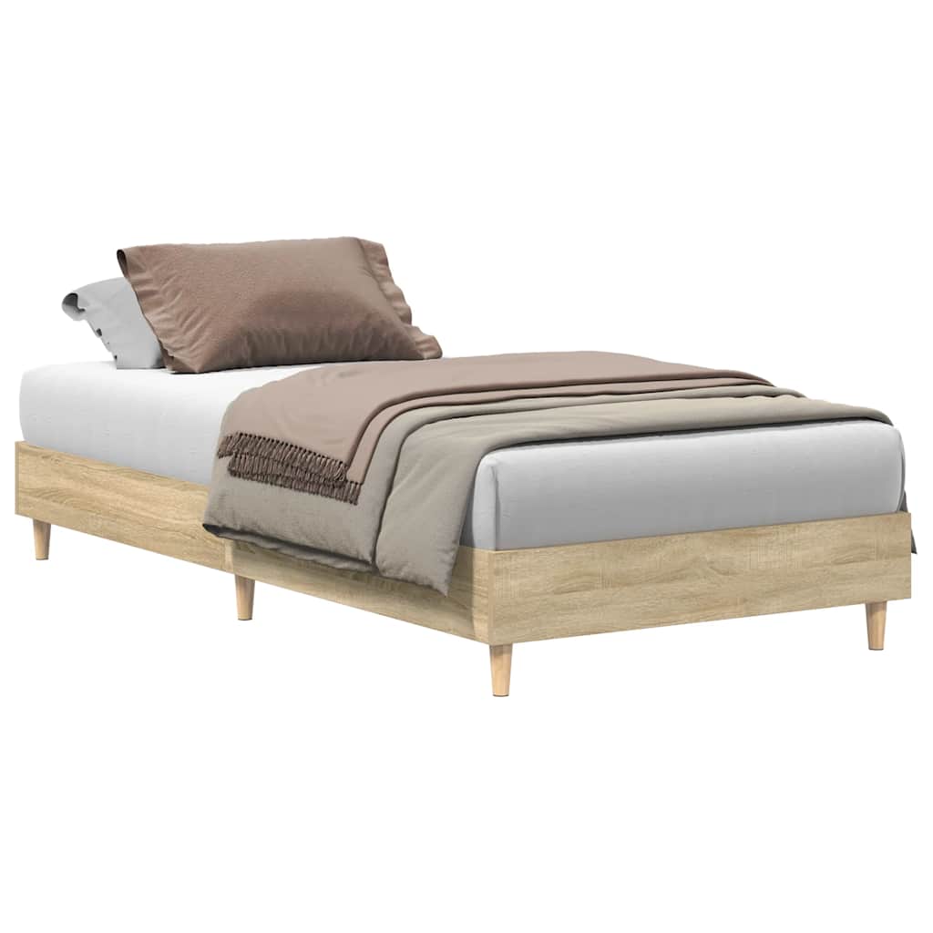 vidaXL Rama łóżka bez materaca Dąb Sonoma 100x200 cm Drewno klejone