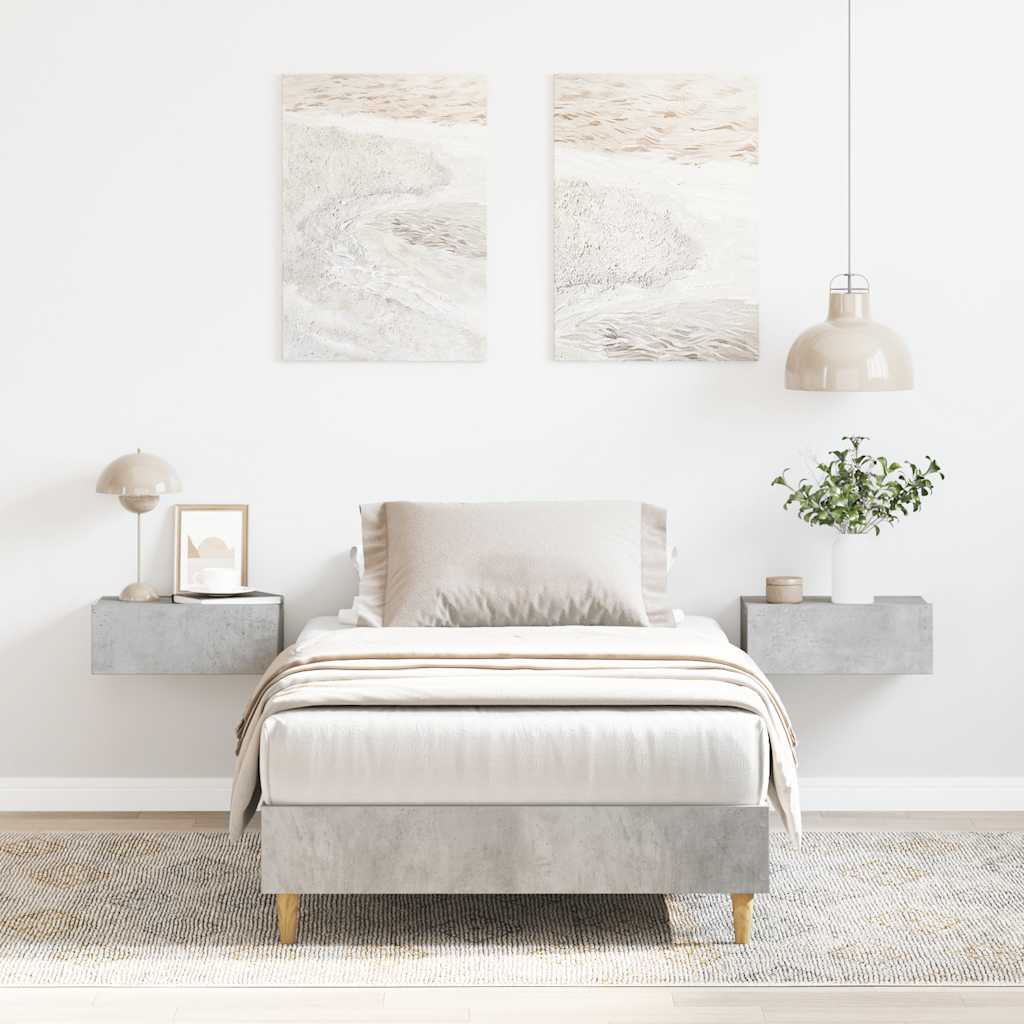 vidaXL Rama łóżka bez materaca Betonowa szarość 100x200 cm