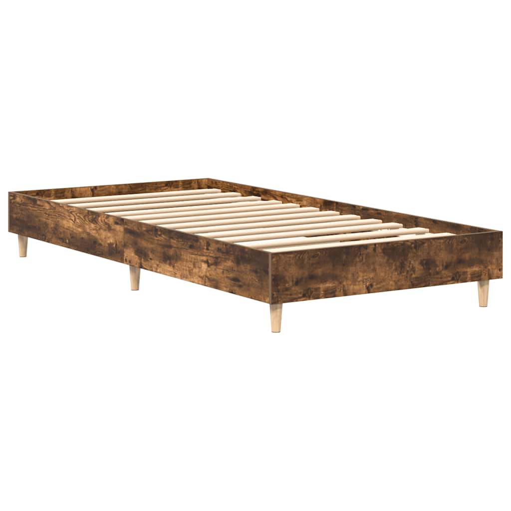 vidaXL Rama łóżka bez materaca dąb wędzony 100x200 cm drewno klejone