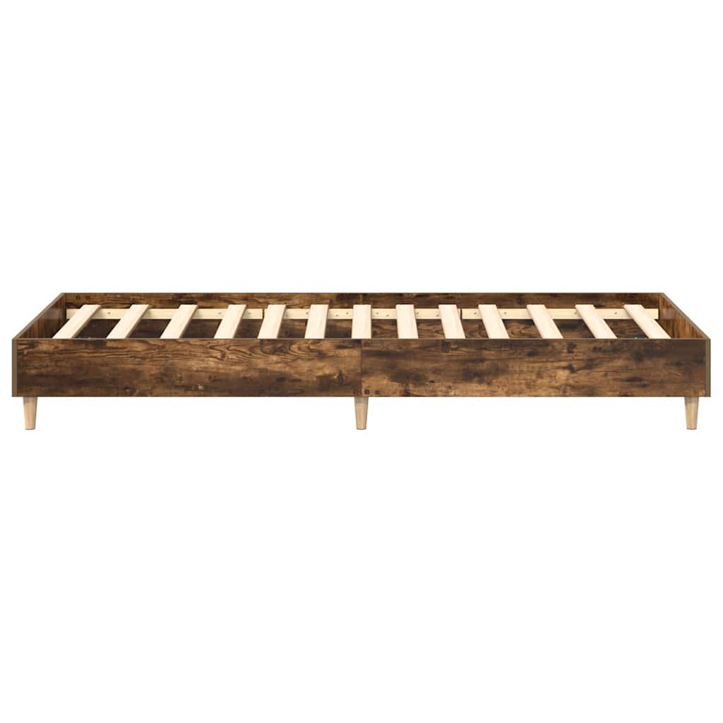vidaXL Rama łóżka bez materaca dąb wędzony 100x200 cm drewno klejone
