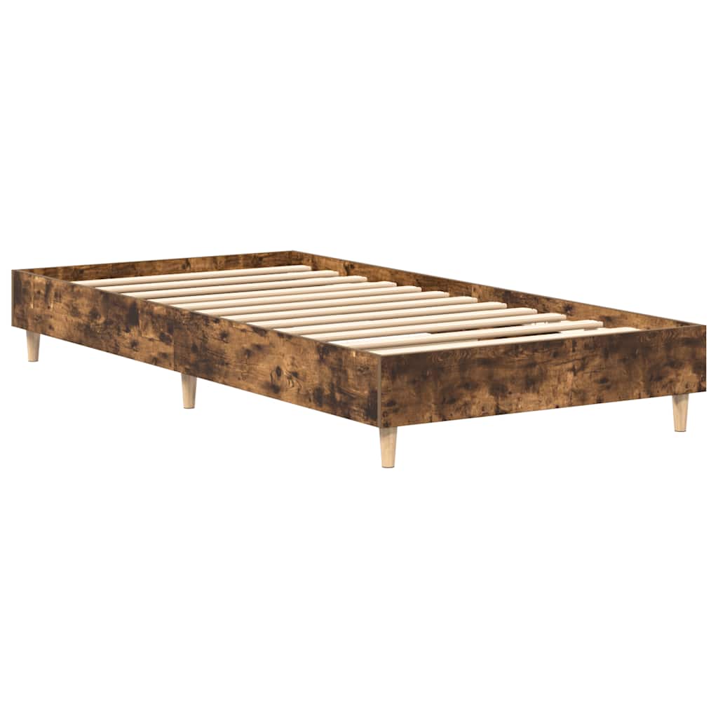 vidaXL Rama łóżka bez materaca dąb wędzony 100x200 cm drewno klejone
