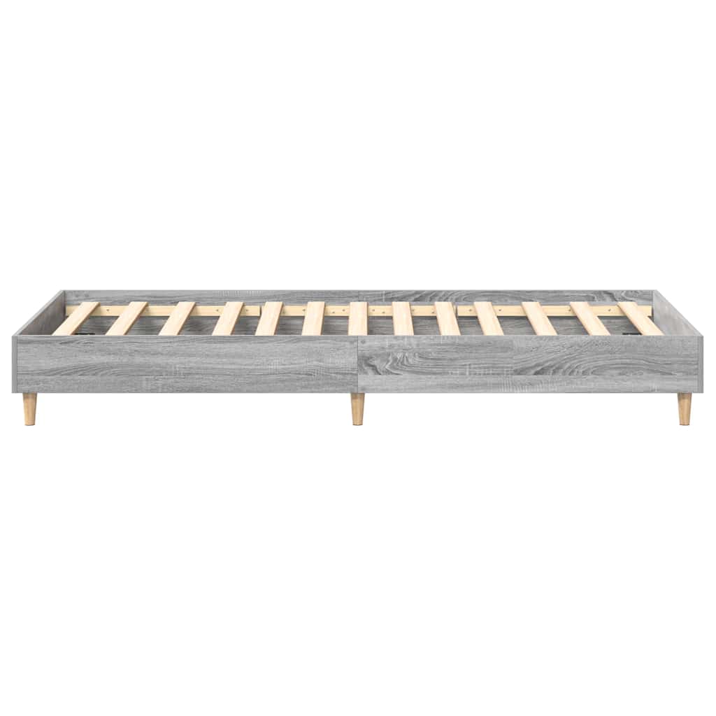 vidaXL Rama łóżka bez materaca Szary Sonoma 100x200 cm Drewno klejone