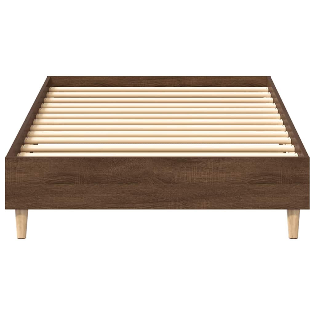 vidaXL Rama łóżka bez materaca Brązowy dąb 100x200 cm Drewno klejone