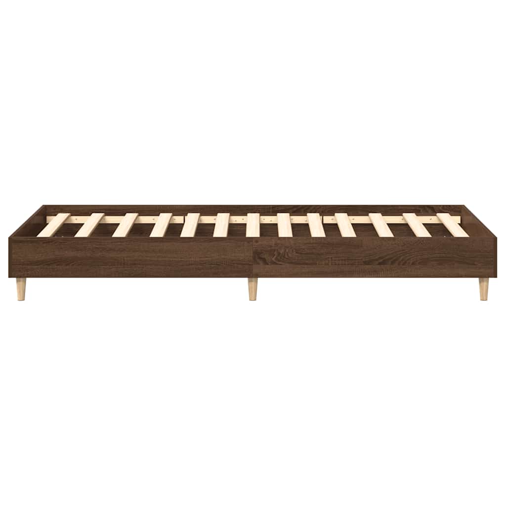 vidaXL Rama łóżka bez materaca Brązowy dąb 100x200 cm Drewno klejone