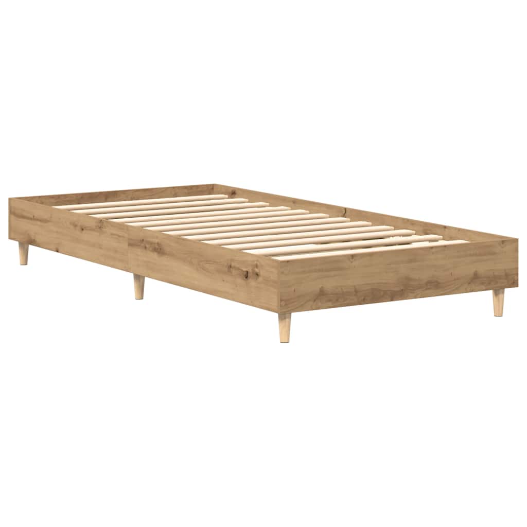 vidaXL Rama łóżka bez materaca Dąb rzemieślniczy 100x200 cm