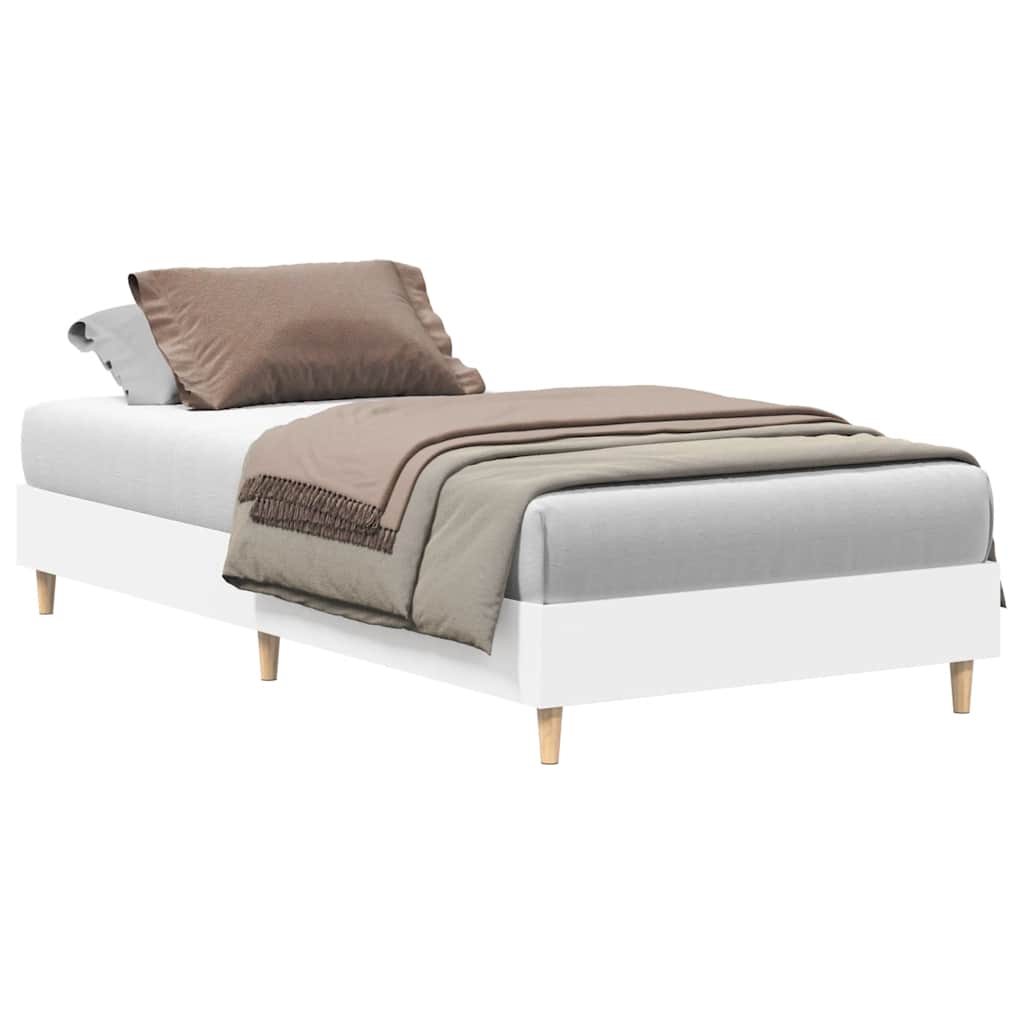 vidaXL Rama łóżka bez materaca Biała 90x200 cm Drewno klejone