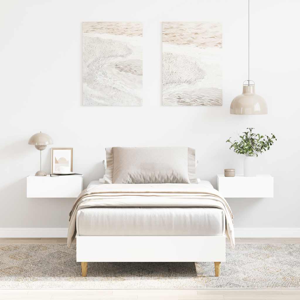 vidaXL Rama łóżka bez materaca Biała 90x200 cm Drewno klejone