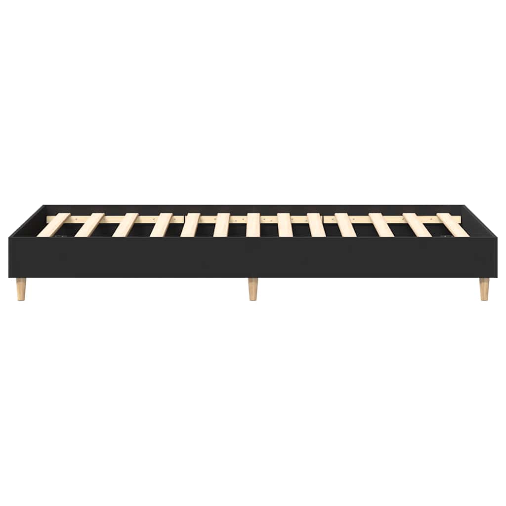 vidaXL Rama łóżka bez materaca czarna 90x200 cm drewno klejone