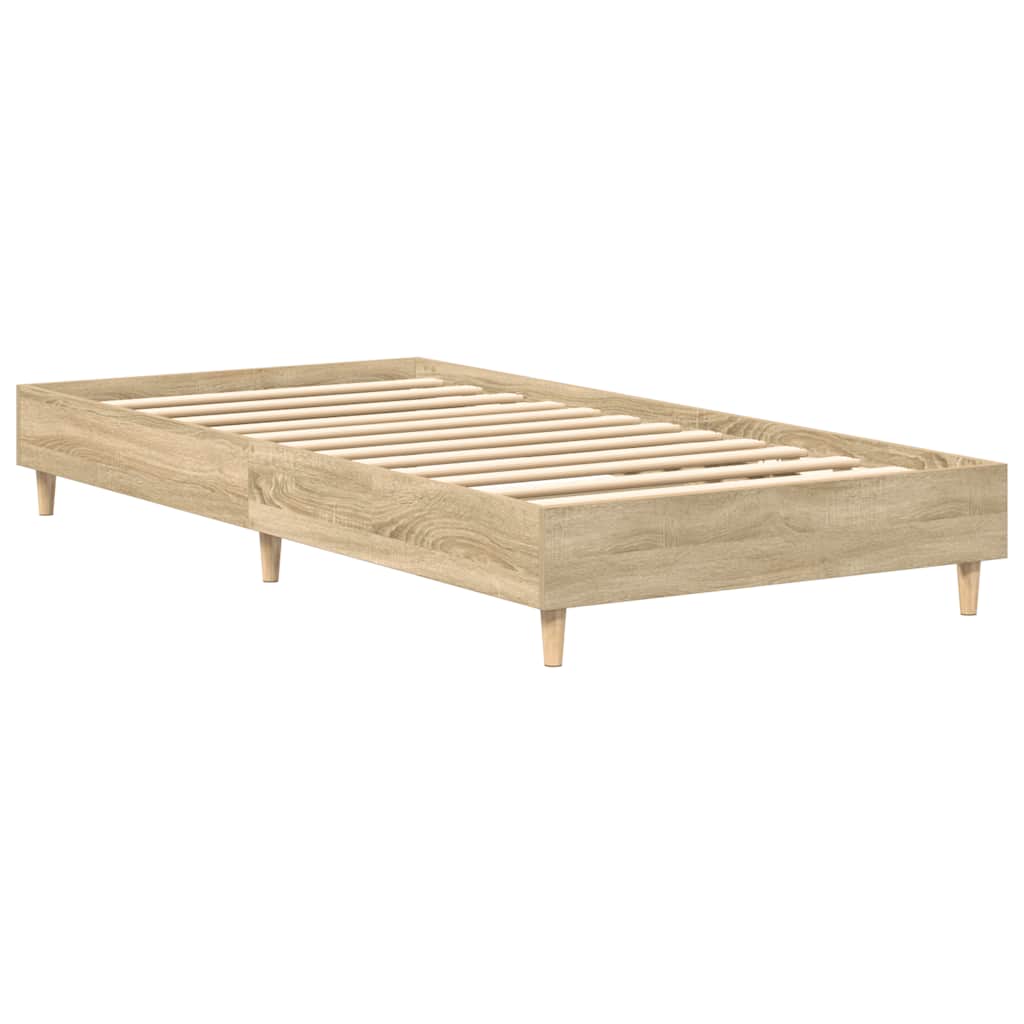 vidaXL Rama łóżka bez materaca Dąb Sonoma 90x200 cm Drewno klejone