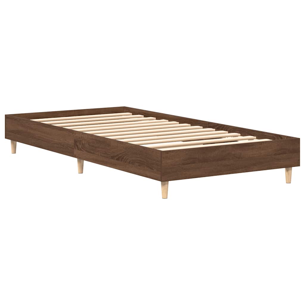 vidaXL Rama łóżka bez materaca Brązowy dąb 90x200 cm Drewno klejone