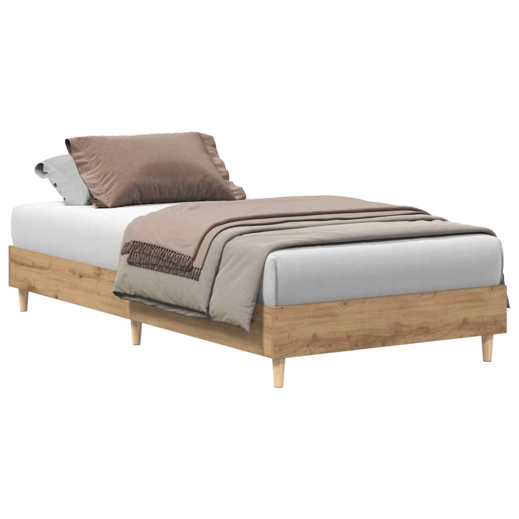 vidaXL Rama łóżka bez materaca Artisan Oak 90x200 cm Drewno klejone