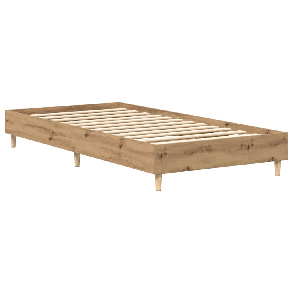 vidaXL Rama łóżka bez materaca Artisan Oak 90x200 cm Drewno klejone