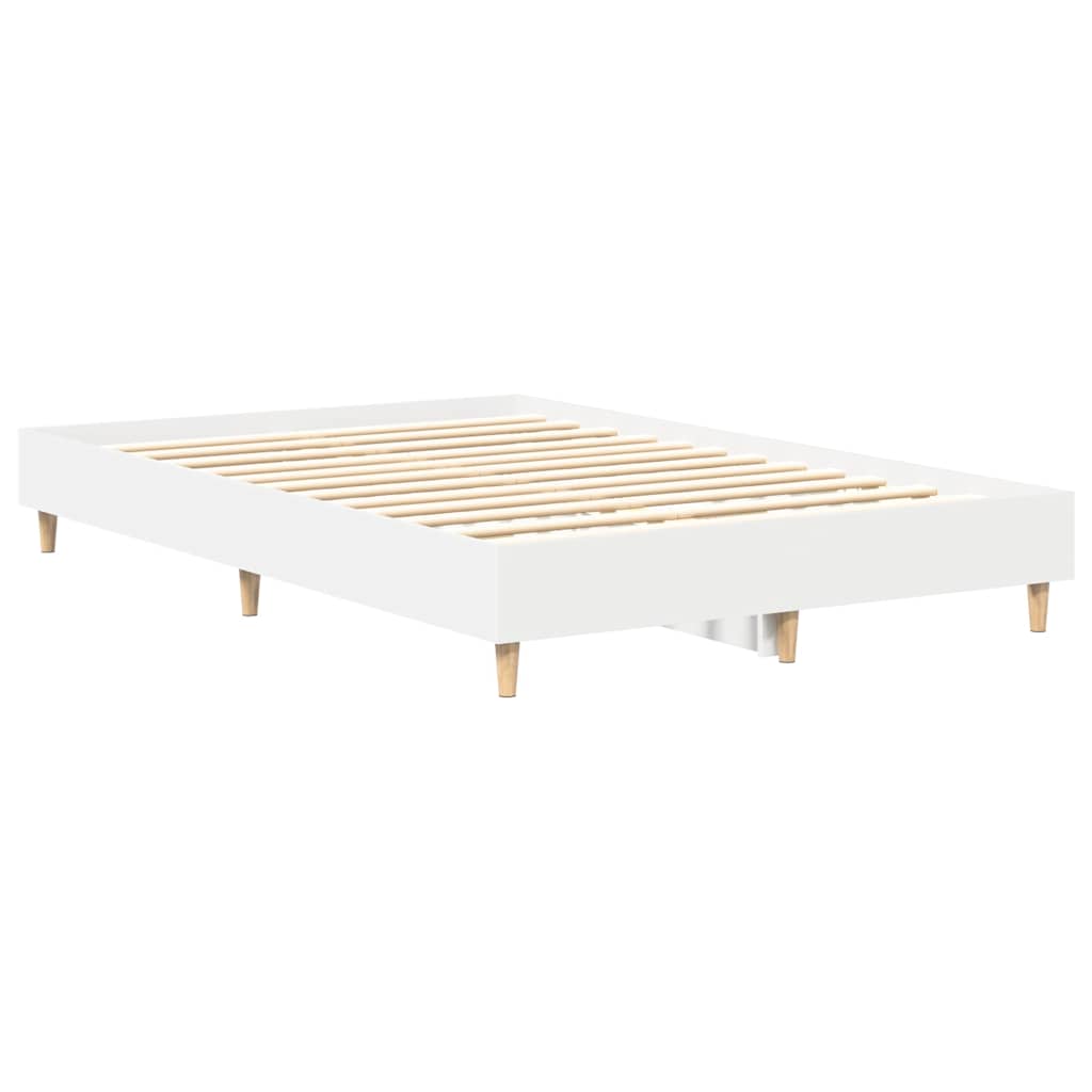 vidaXL Rama łóżka bez materaca biała 140x190 cm drewno klejone