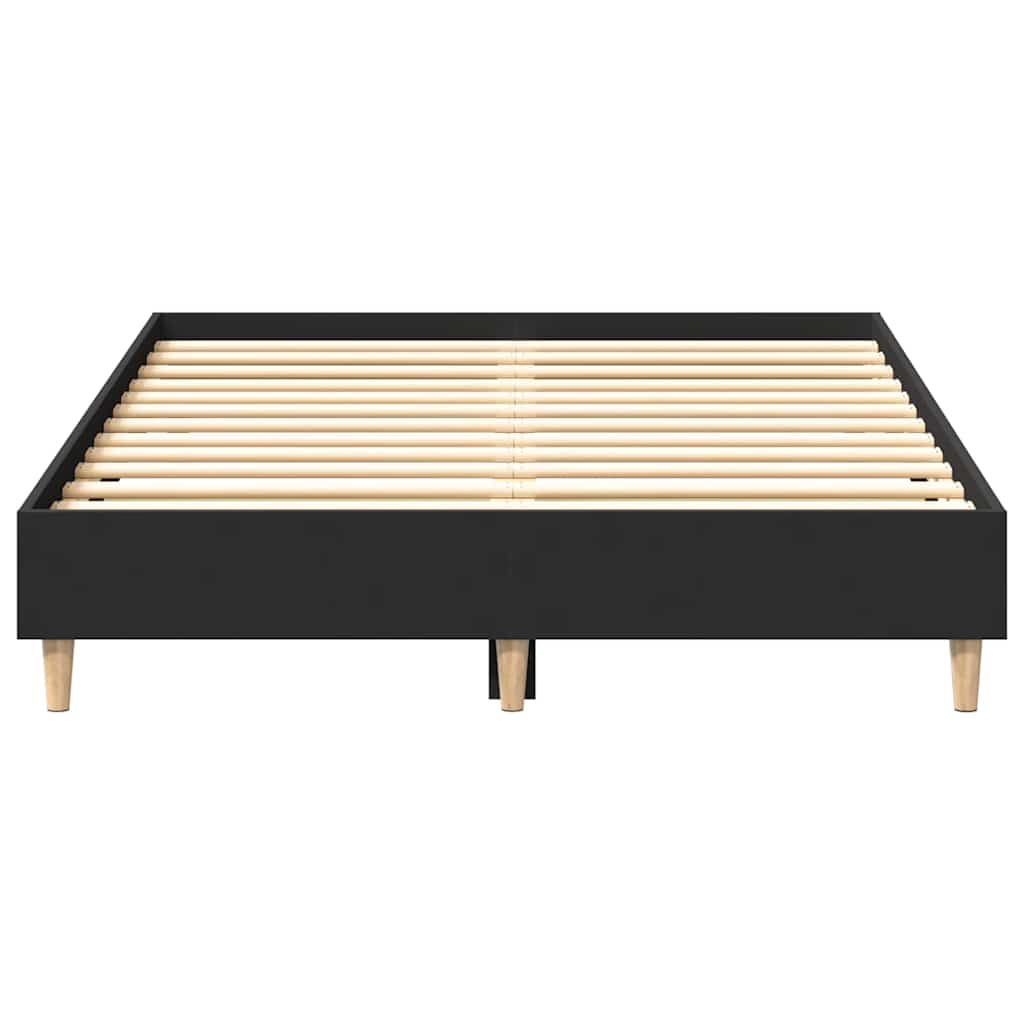vidaXL Rama łóżka bez materaca czarna 140x190 cm drewno klejone
