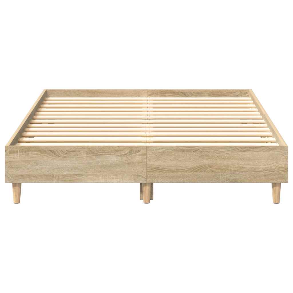 vidaXL Rama łóżka bez materaca Sonoma Oak 140x190 cm Drewno klejone
