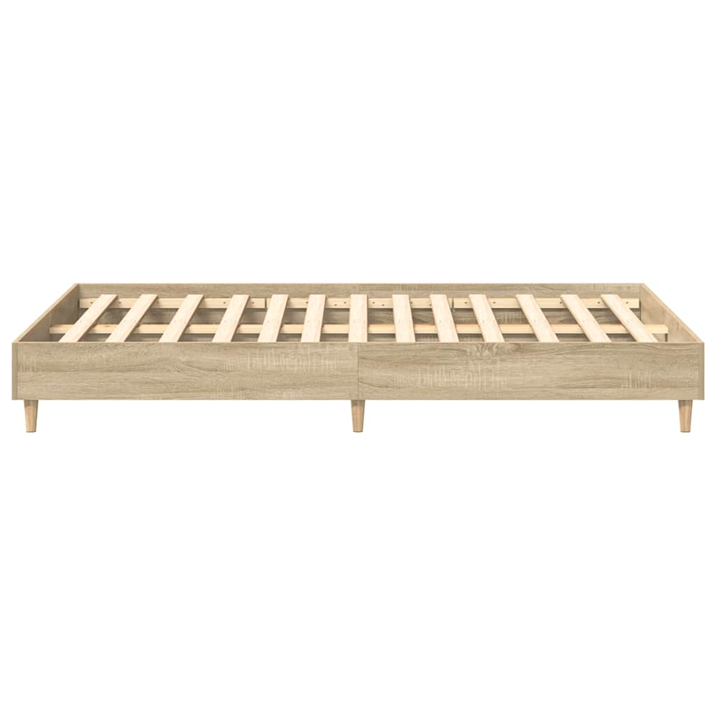 vidaXL Rama łóżka bez materaca Sonoma Oak 140x190 cm Drewno klejone