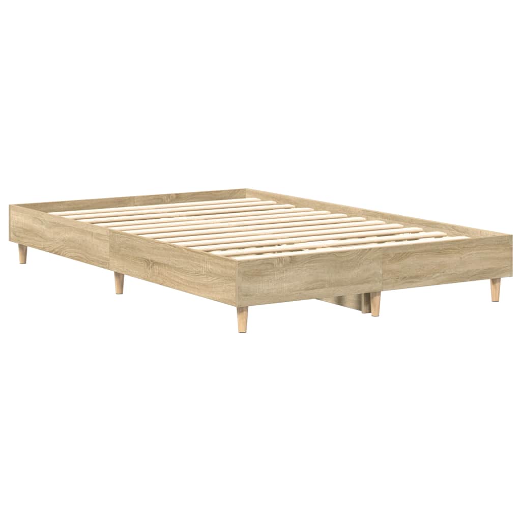 vidaXL Rama łóżka bez materaca Sonoma Oak 140x190 cm Drewno klejone